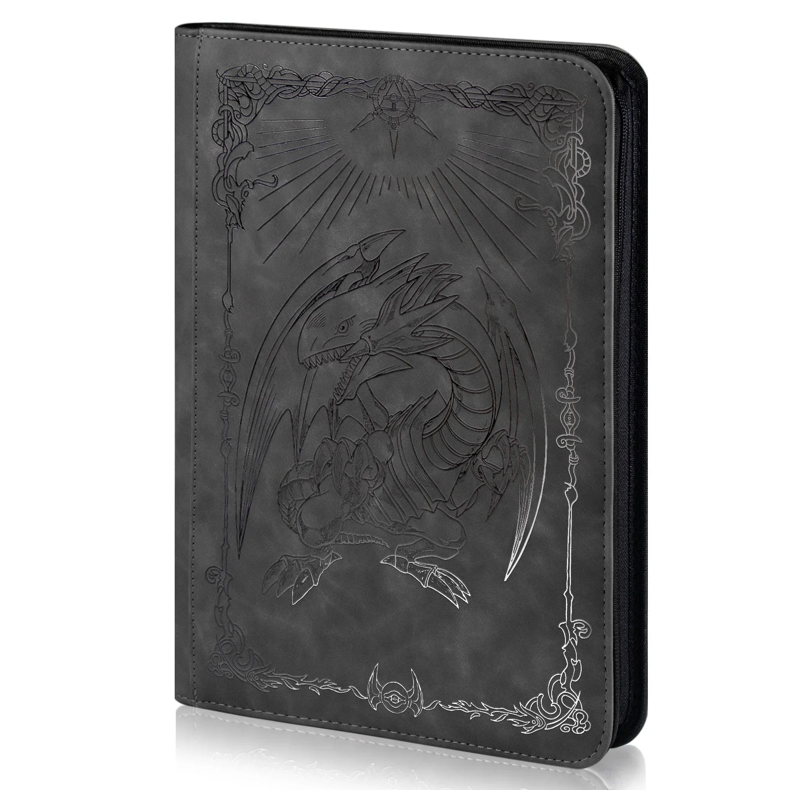 Trading card binder,Ringless Zip laser foiling Binder,540 Double Sided Pocket Collectible Trading Card Albums for yugioh,MTG,