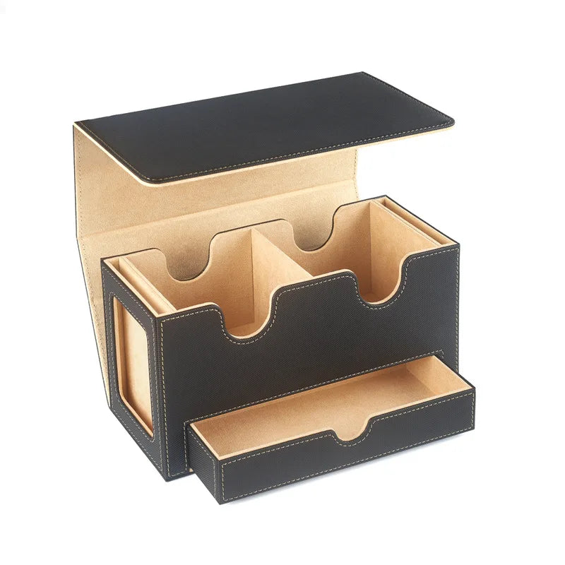 PU Magnetic Game Card Deck Storage Box Double Grid MTG Board Games Commander Card Display Card Box Card Holder Storage Case