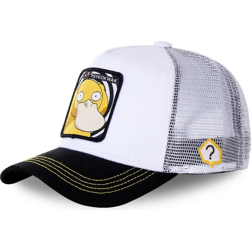 Pokemon High Quality Embroidery Baseball Cap Pikachu Gengar Snorlax Psyduck Anime Adjustable Breathable Mesh Hat Cosplay Gifts