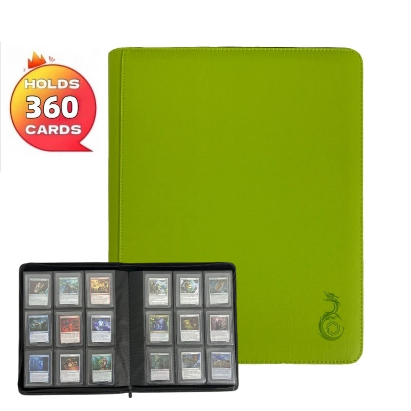 9-Pocket Toploader Binder, Top Loader Binder for Cards, Holds 360, Card Folders for Trading Cards or Sports Cards in 3 X 4''
