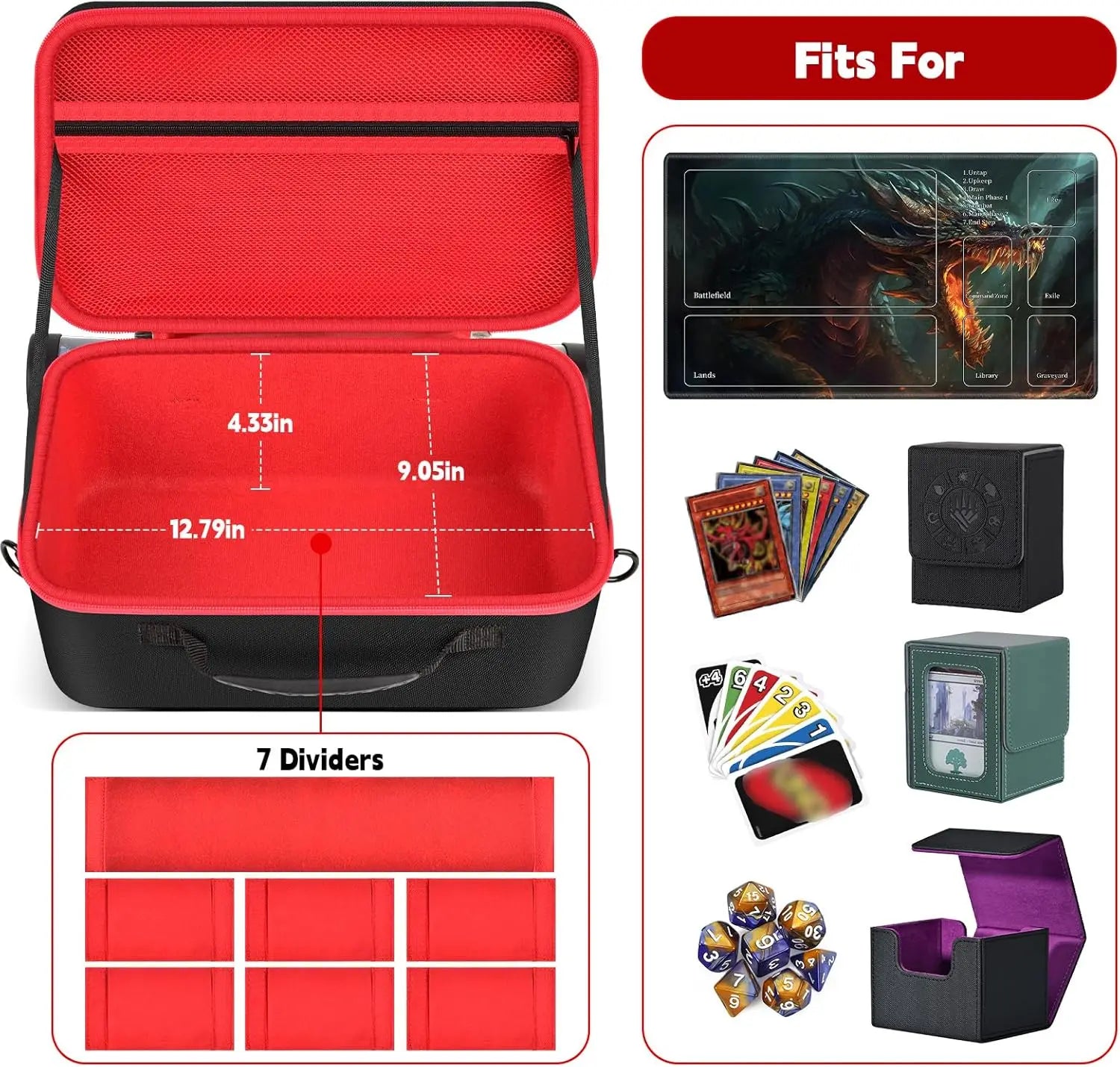 Trading Card Storage Deck Box for MTG/for TCG/for Magic The Gathering/for Yugioh Sports Cards, Commander Deck Boxes  (Case Only)