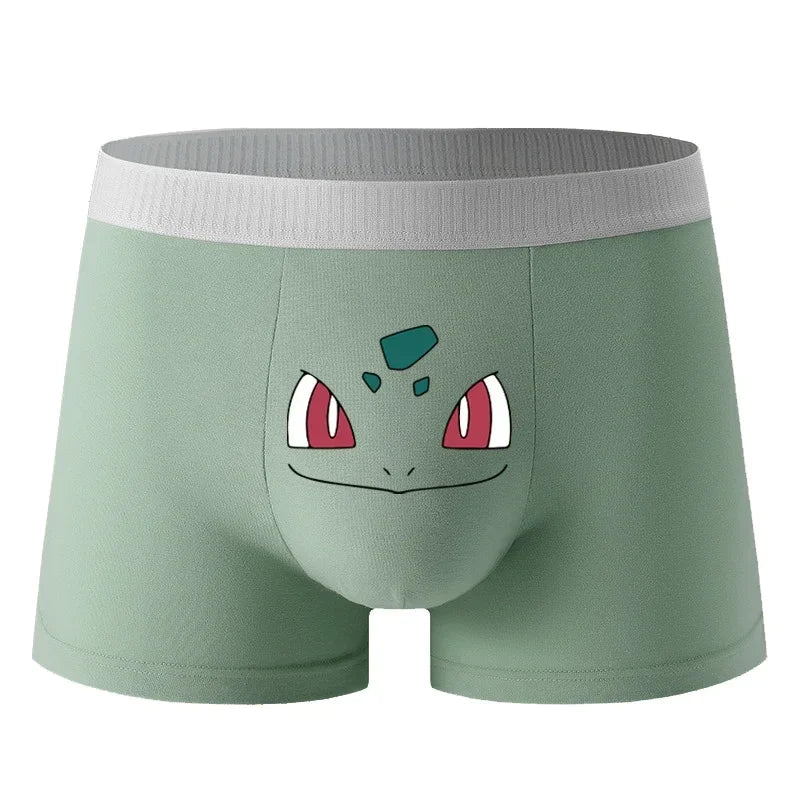 Pokemon Men's Underwear Bulbasaur Squirtle Gengar Charizard Pikachu Anime Kawaii Graphene 3A Antibacterial Underpants Cotton