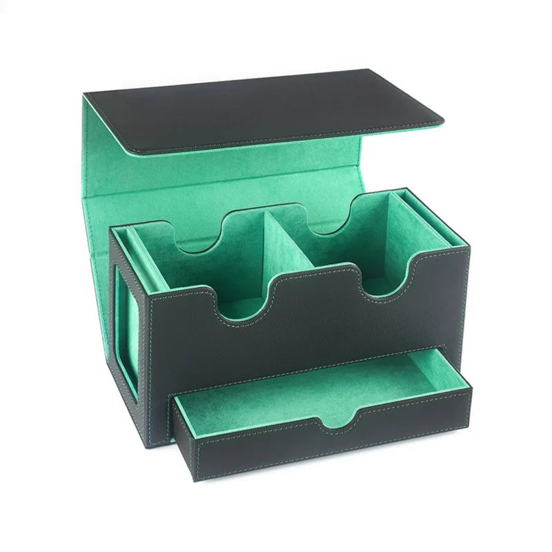 PU Magnetic Game Card Deck Storage Box Double Grid MTG Board Games Commander Card Display Card Box Card Holder Storage Case