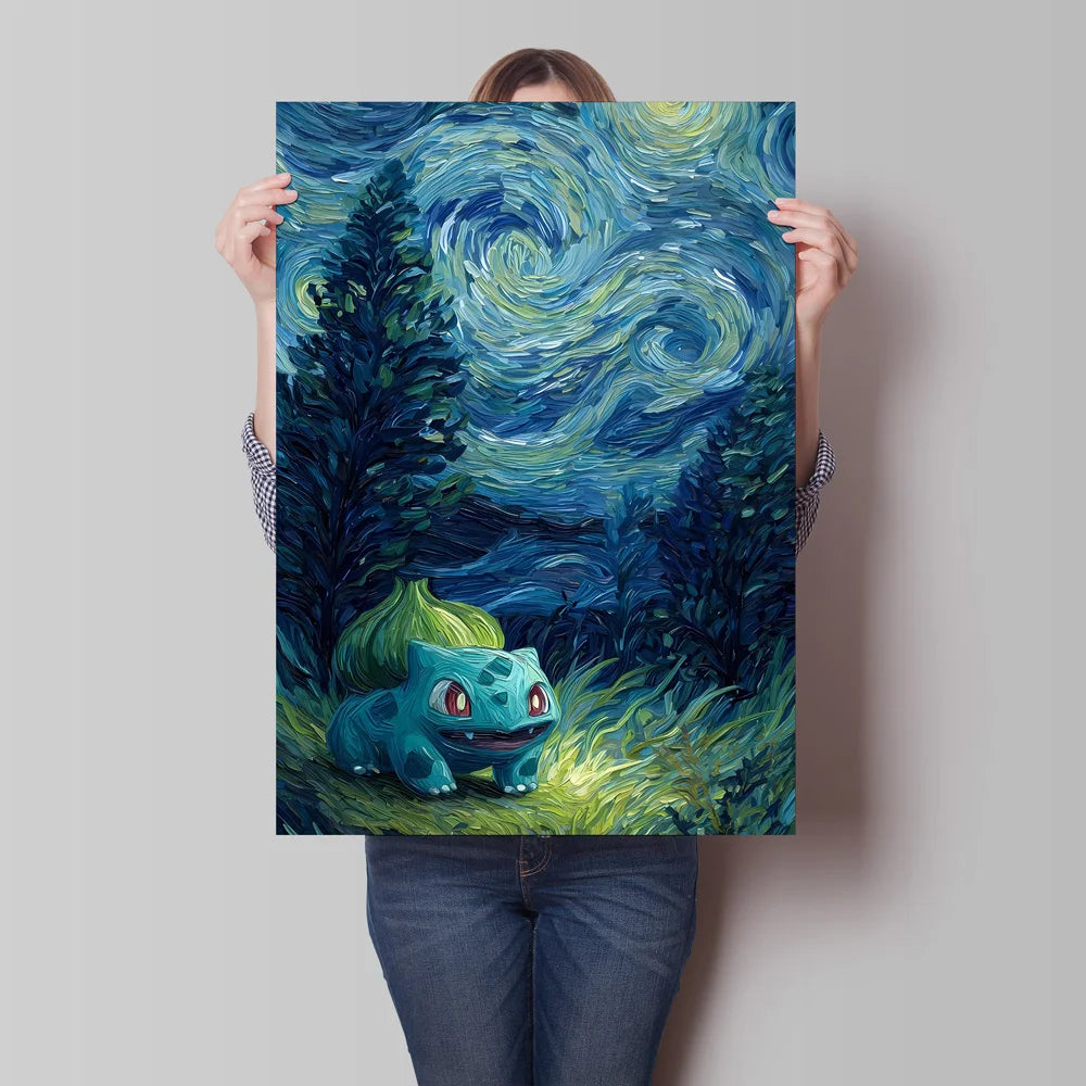 Van Gogh Style Pokemon Pikachu Wall Decoration Multiple Characters Are Available Creating A Unique Artistic Space for Your Home