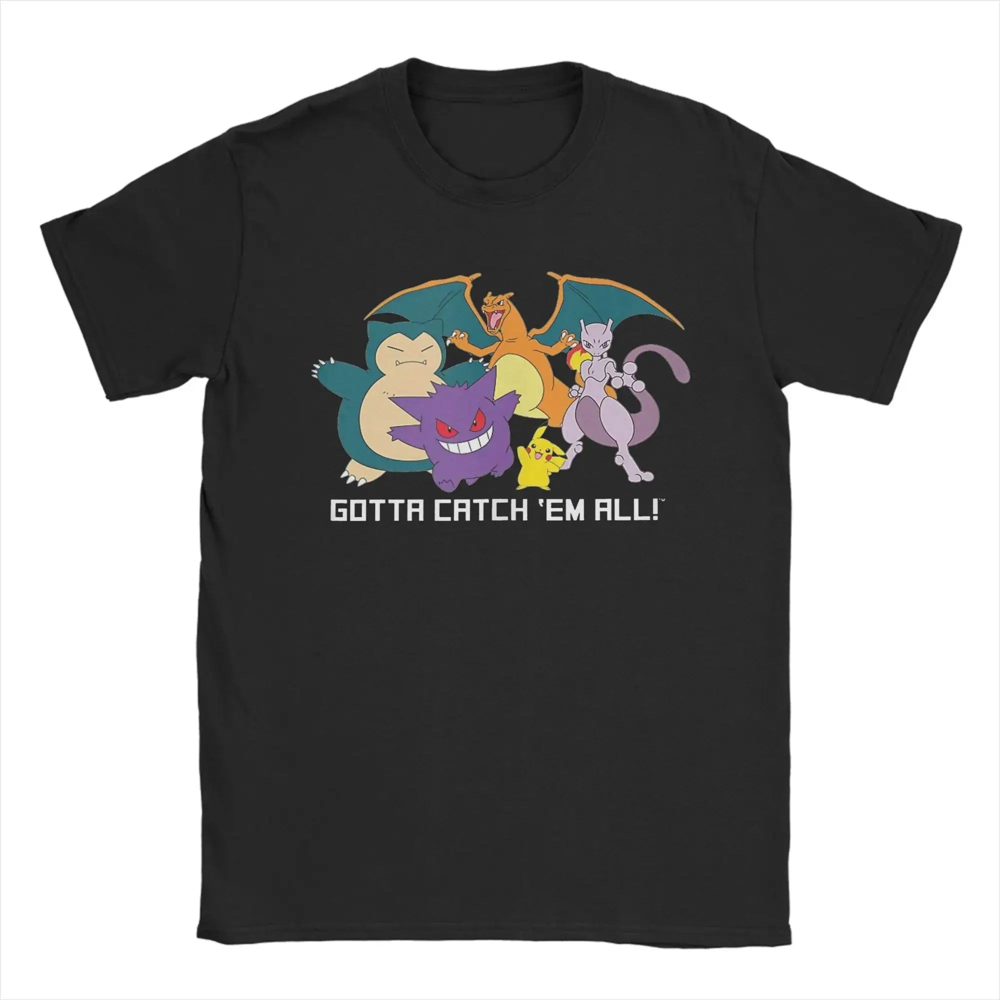 Pokemon T-shirt Men's Pure Cotton Casual T-shirt Round Neck T-shirt Short Sleeve Clothing Summer Sports Casual Short Sleeve Top