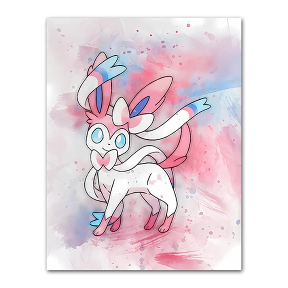 Anime Pokemon Canvas Painting Bulbasaur Charmander Squirtle Poster and Print Watercolor Wall Art Picture Home Decor Kids Gift