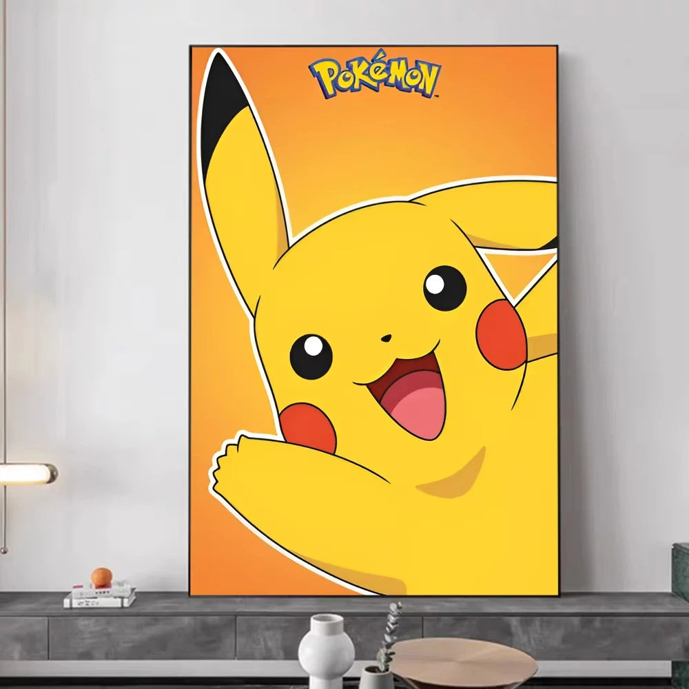 1PC ，P-Pokemon Japanese Anime Whitepaper Poster  Coffee House Bar Aesthetic Art Wall Painting
