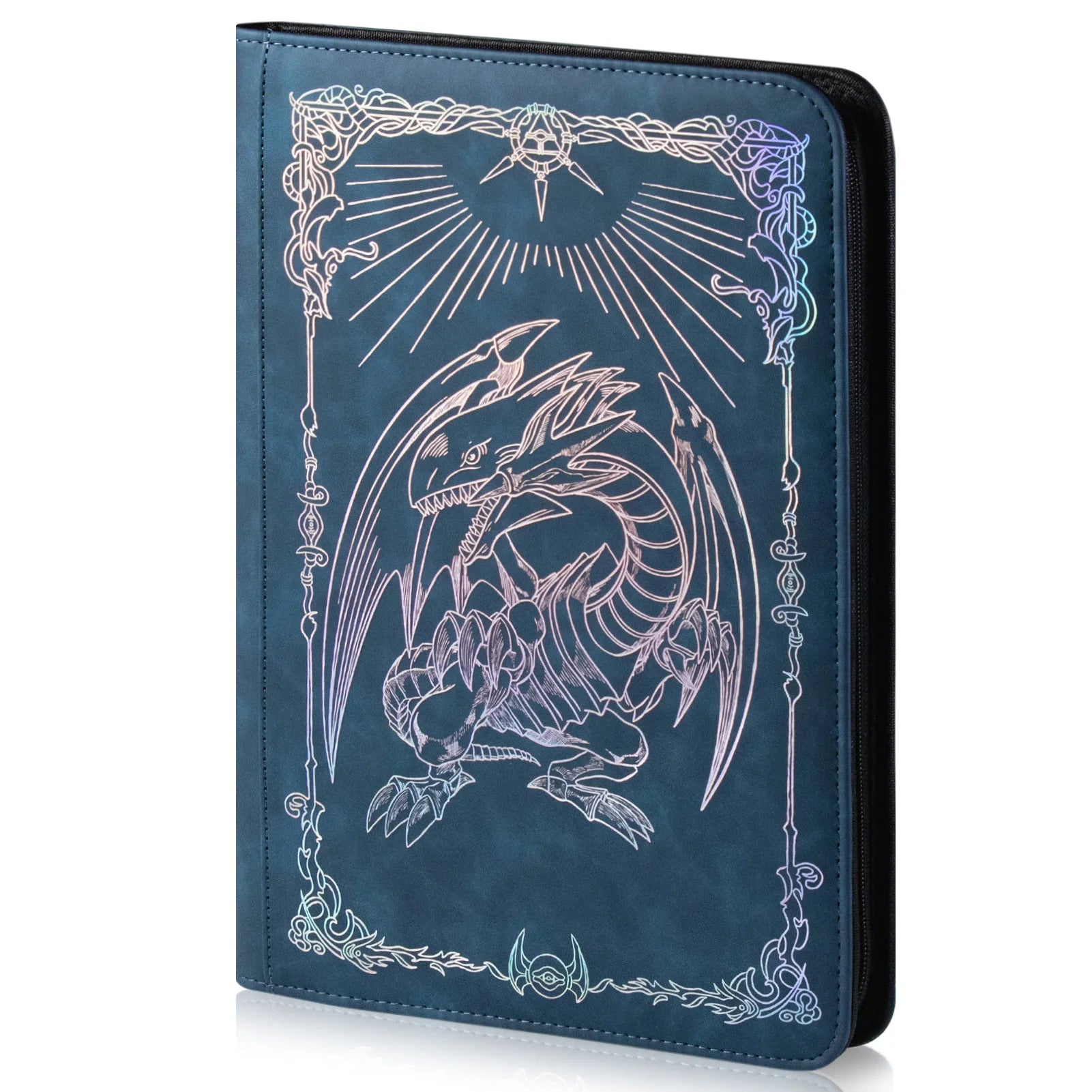 Trading card binder,Ringless Zip laser foiling Binder,540 Double Sided Pocket Collectible Trading Card Albums for yugioh,MTG,