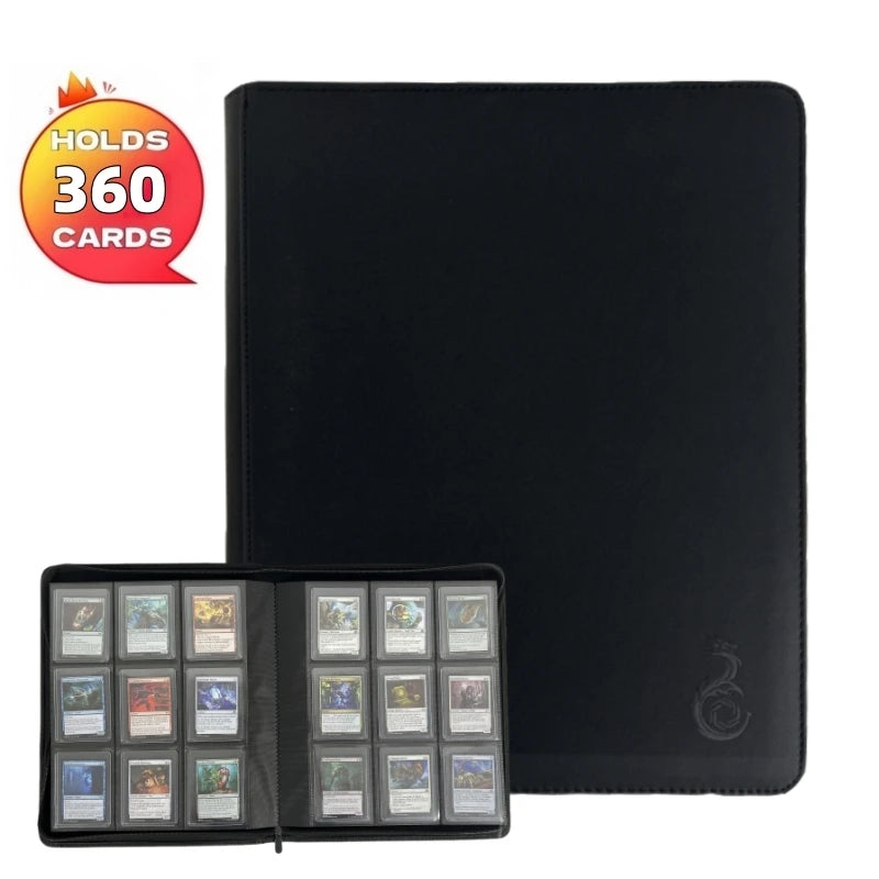 9-Pocket Toploader Binder, Top Loader Binder for Cards, Holds 360, Card Folders for Trading Cards or Sports Cards in 3 X 4''