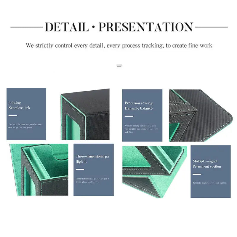 PU Magnetic Game Card Deck Storage Box Double Grid MTG Board Games Commander Card Display Card Box Card Holder Storage Case