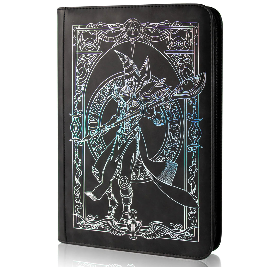 Trading card binder,Ringless Zip laser foiling Binder,540 Double Sided Pocket Collectible Trading Card Albums for yugioh,MTG,