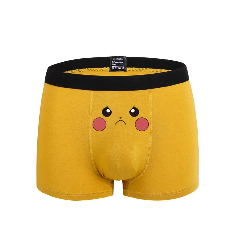 Pokemon Men's Underwear Bulbasaur Squirtle Gengar Charizard Pikachu Anime Kawaii Graphene 3A Antibacterial Underpants Cotton