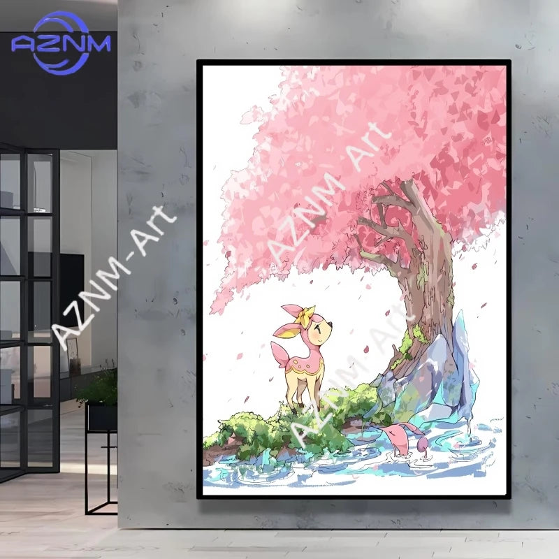 1pc Canvas Artwork Painting Classic Pokemon Poster Pikachu Home Living Room Wall Decoration Picture Children's Room Decoration