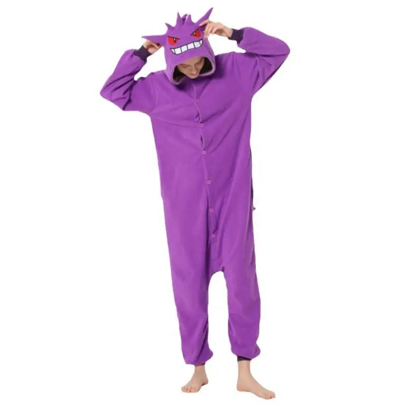 Anime Cartoon Pokemon Pikachu Bulbasaur Gengar One-Piece Pajamas Autumn Winter New Cosplay Casual Home Pajamas Gift for Friends