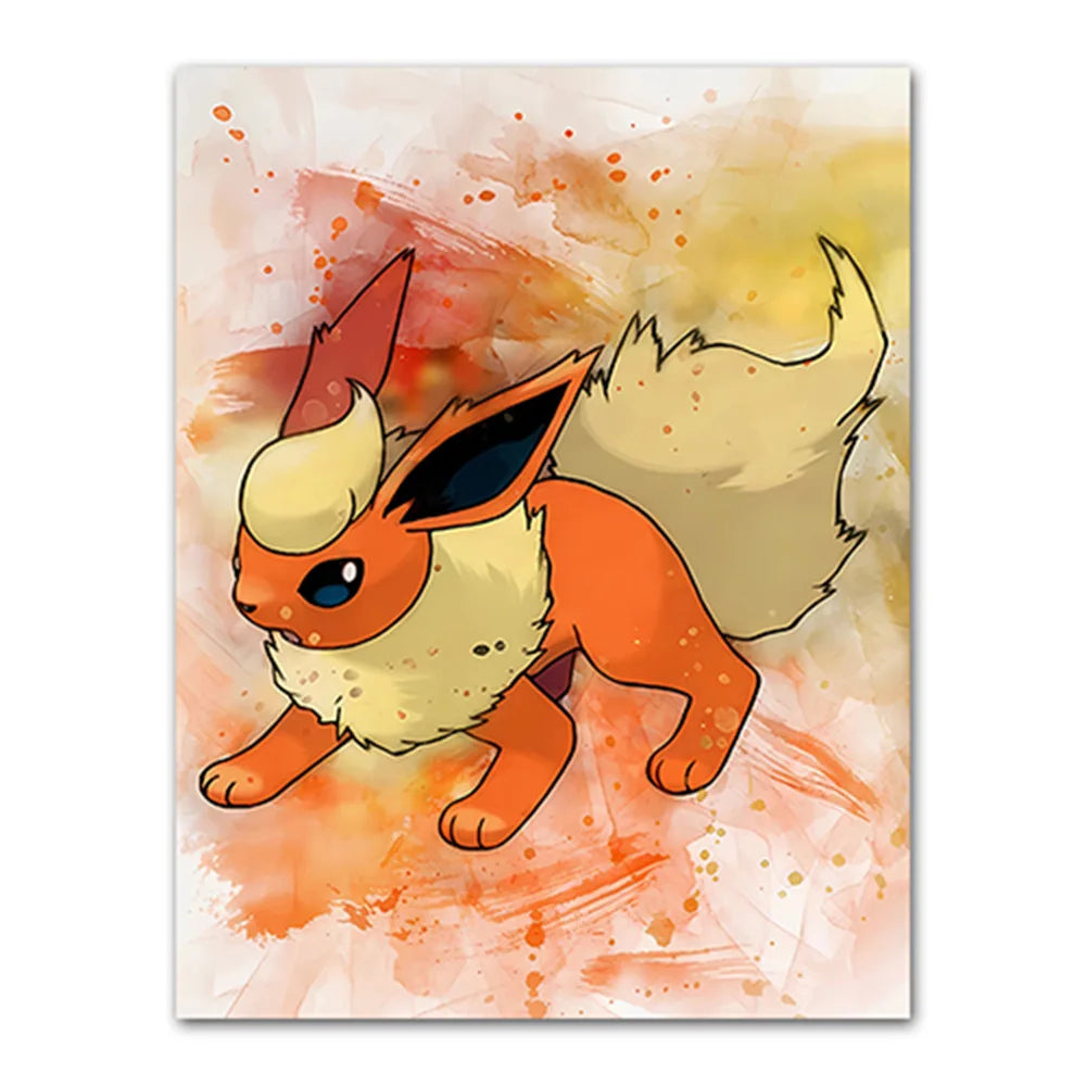 Anime Pokemon Canvas Painting Bulbasaur Charmander Squirtle Poster and Print Watercolor Wall Art Picture Home Decor Kids Gift