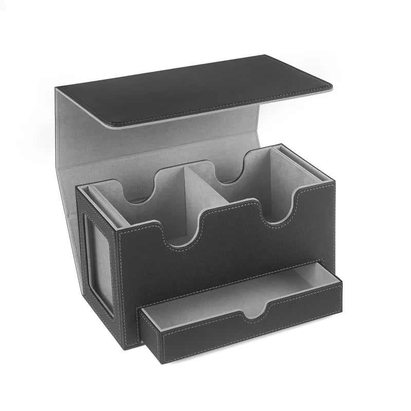 PU Magnetic Game Card Deck Storage Box Double Grid MTG Board Games Commander Card Display Card Box Card Holder Storage Case