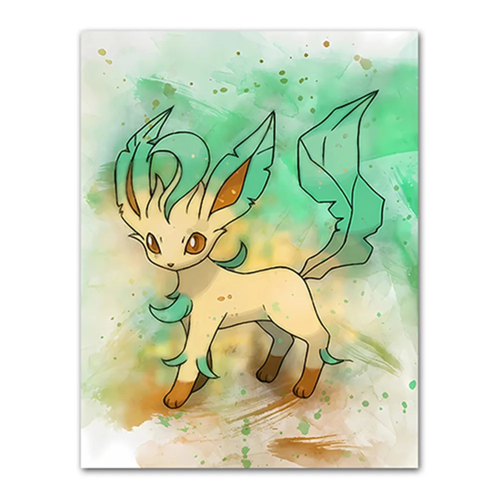 Anime Pokemon Canvas Painting Bulbasaur Charmander Squirtle Poster and Print Watercolor Wall Art Picture Home Decor Kids Gift