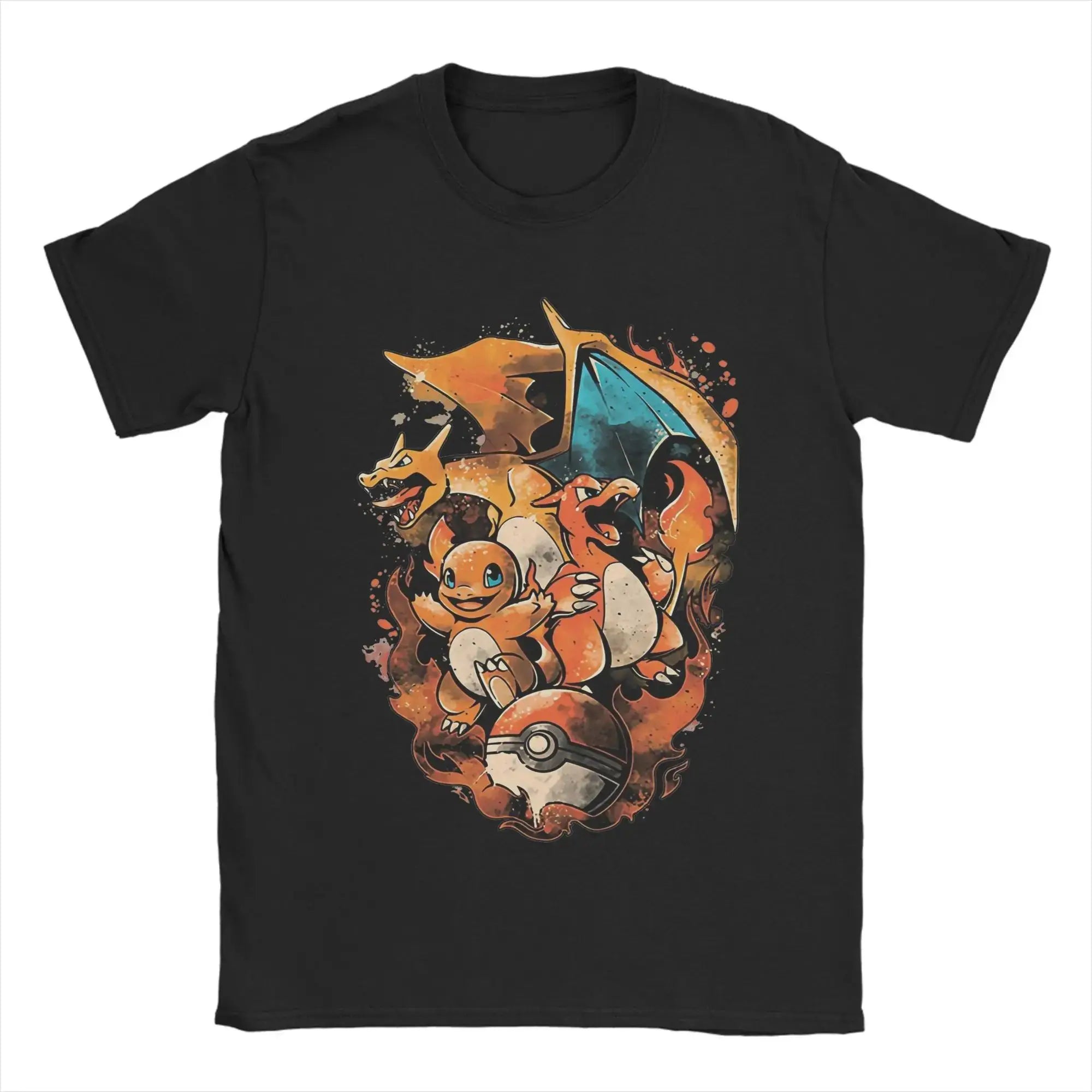 Pokemon T-shirt Men's Pure Cotton Casual T-shirt Round Neck T-shirt Short Sleeve Clothing Summer Sports Casual Short Sleeve Top