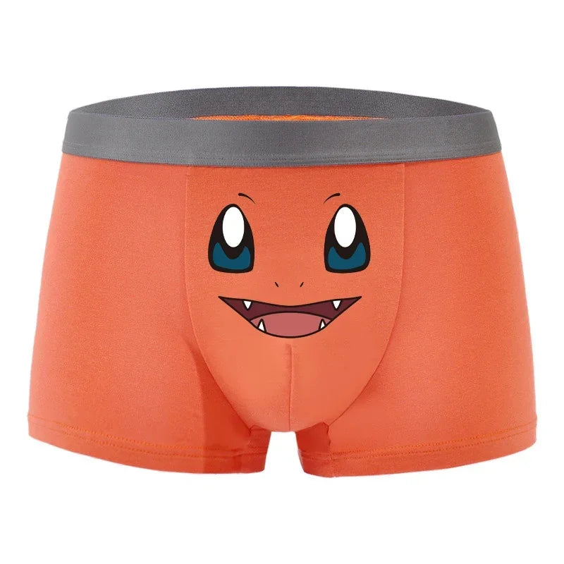 Pokemon Men's Underwear Bulbasaur Squirtle Gengar Charizard Pikachu Anime Kawaii Graphene 3A Antibacterial Underpants Cotton