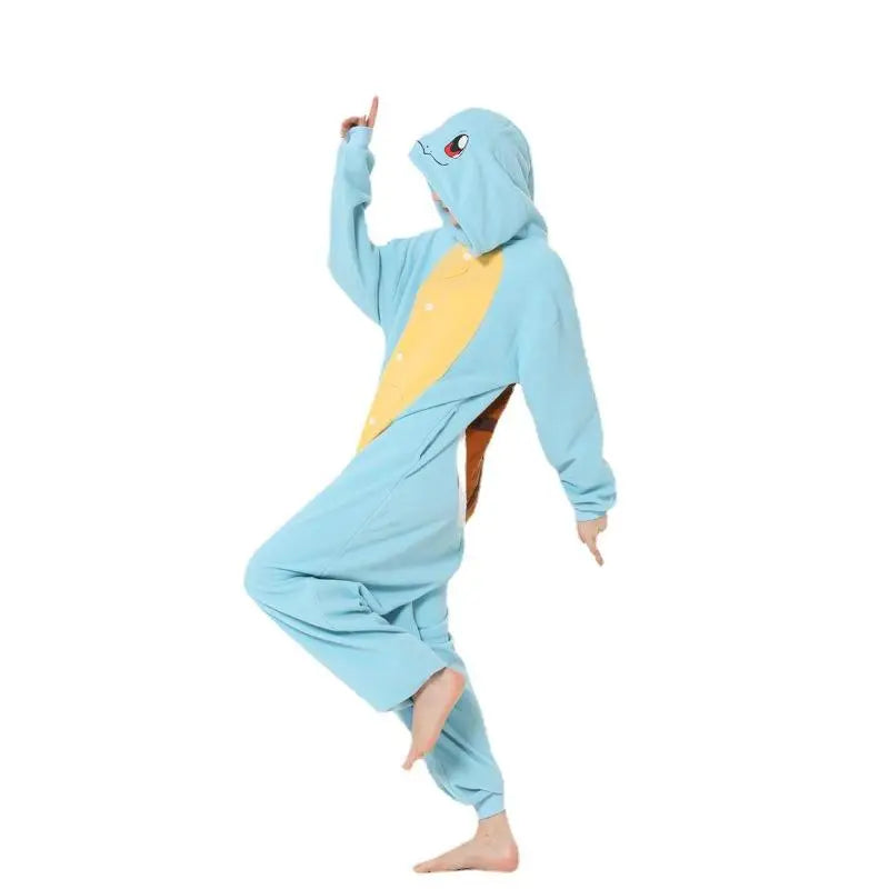 Anime Cartoon Pokemon Pikachu Bulbasaur Gengar One-Piece Pajamas Autumn Winter New Cosplay Casual Home Pajamas Gift for Friends