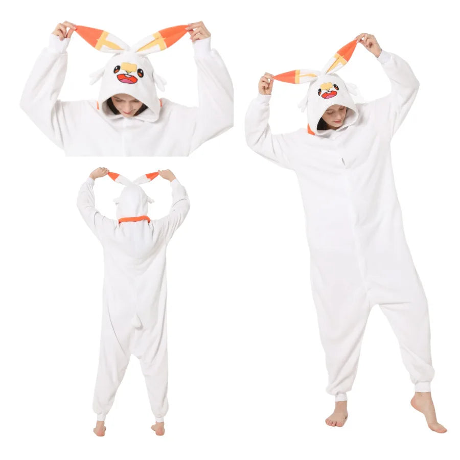 Anime Cartoon Pokemon Pikachu Bulbasaur Gengar One-Piece Pajamas Autumn Winter New Cosplay Casual Home Pajamas Gift for Friends