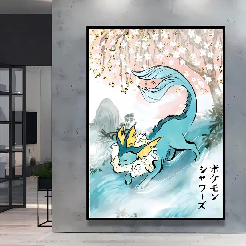 1pc Canvas Artwork Painting Classic Pokemon Poster Pikachu Home Living Room Wall Decoration Picture Children's Room Decoration