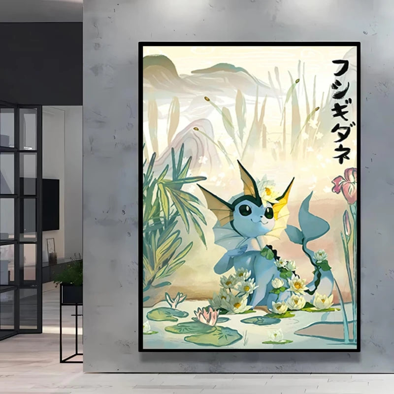 1pc Canvas Artwork Painting Classic Pokemon Poster Pikachu Home Living Room Wall Decoration Picture Children's Room Decoration