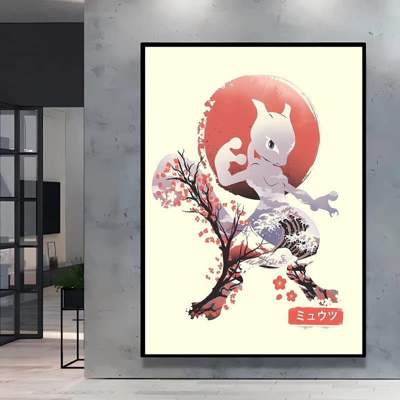 1pc Canvas Artwork Painting Classic Pokemon Poster Pikachu Home Living Room Wall Decoration Picture Children's Room Decoration