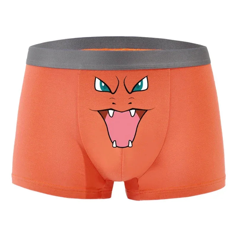 Pokemon Men's Underwear Bulbasaur Squirtle Gengar Charizard Pikachu Anime Kawaii Graphene 3A Antibacterial Underpants Cotton