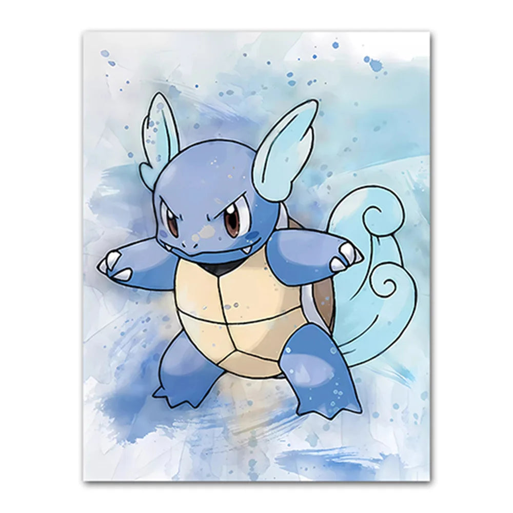 Anime Pokemon Canvas Painting Bulbasaur Charmander Squirtle Poster and Print Watercolor Wall Art Picture Home Decor Kids Gift