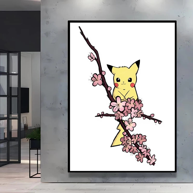 1pc Canvas Artwork Painting Classic Pokemon Poster Pikachu Home Living Room Wall Decoration Picture Children's Room Decoration