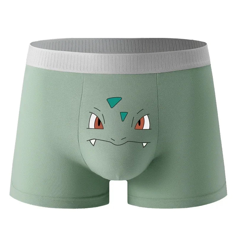 Pokemon Men's Underwear Bulbasaur Squirtle Gengar Charizard Pikachu Anime Kawaii Graphene 3A Antibacterial Underpants Cotton