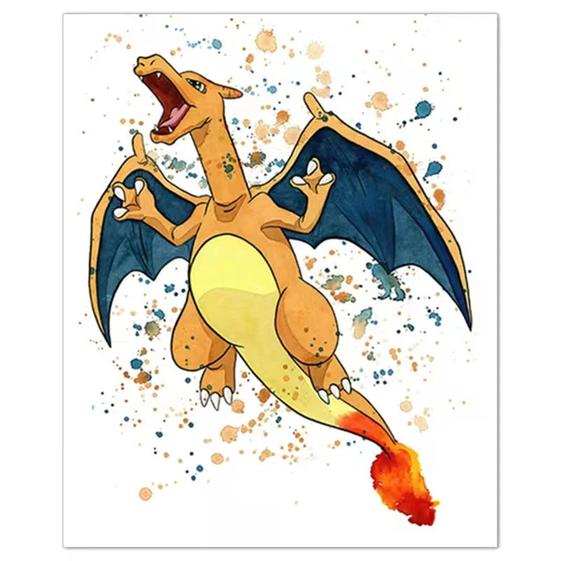 1PC Anime Pokemon Canvas Painting Charmander Squirtle Poster and Print Wall Art Picture Home Decor Kids Gifts