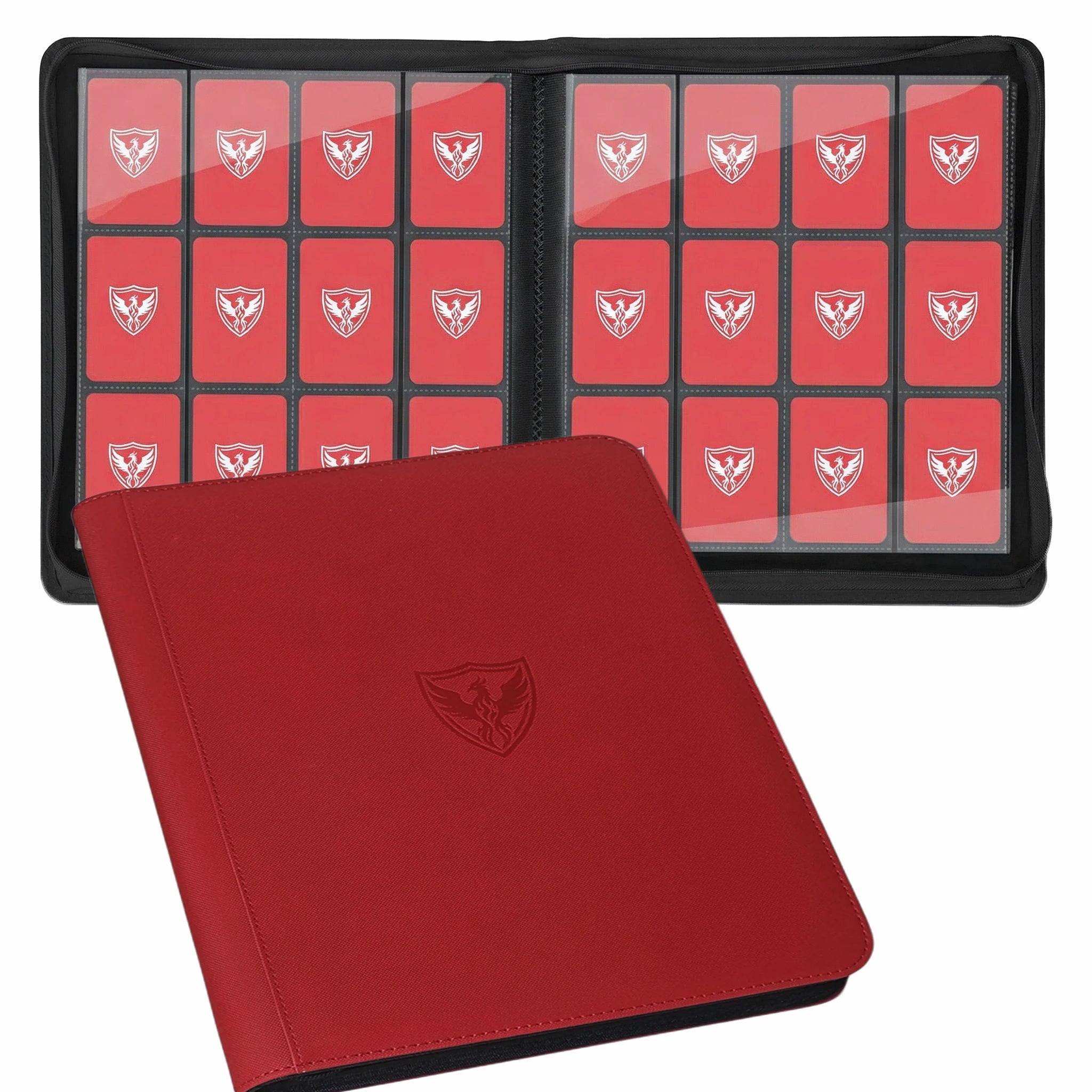 12-Pocket Trading Card Binder, Collectible Card Holder That Can Accommodate 480 Cards, Zippered Premium Card Binder Suitable for Tcg Cards/Game Cards/Sports Cards/Yu-Gi-Oh!, Magic: the Gathering, and Trading Cards