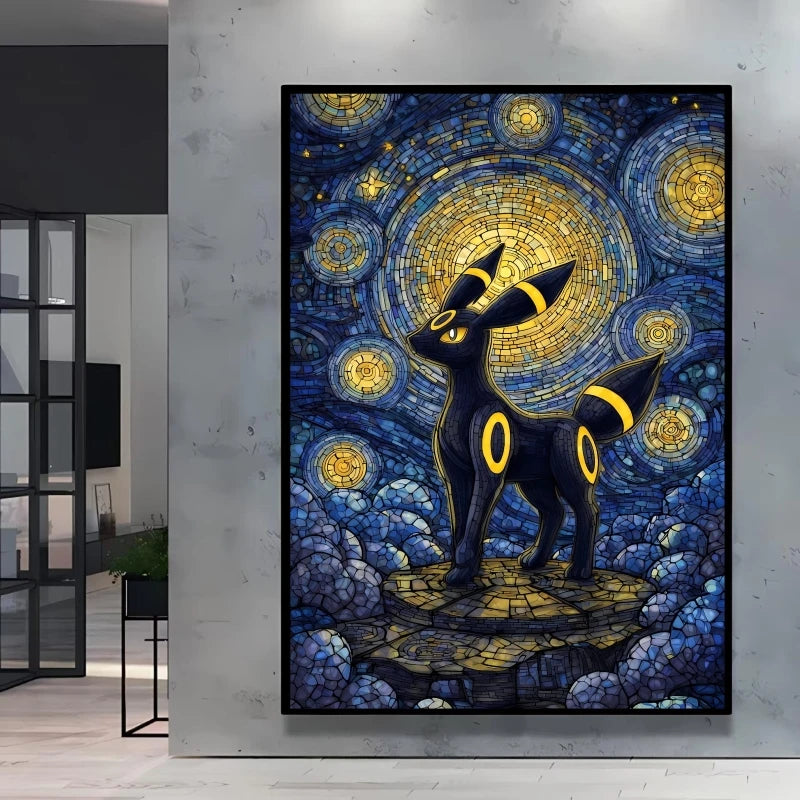 Van Gogh Style Pokemon Pikachu Wall Decoration Multiple Characters Are Available Creating A Unique Artistic Space for Your Home