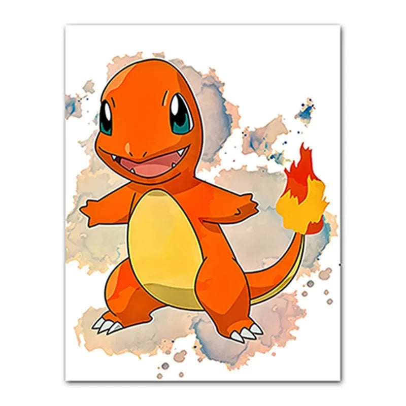 1PC Anime Pokemon Canvas Painting Charmander Squirtle Poster and Print Wall Art Picture Home Decor Kids Gifts