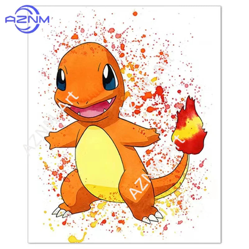 1PC Anime Pokemon Canvas Painting Charmander Squirtle Poster and Print Wall Art Picture Home Decor Kids Gifts