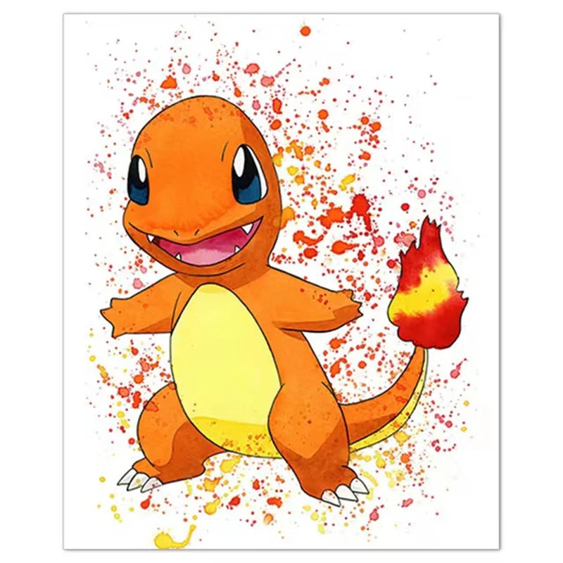 1PC Anime Pokemon Canvas Painting Charmander Squirtle Poster and Print Wall Art Picture Home Decor Kids Gifts