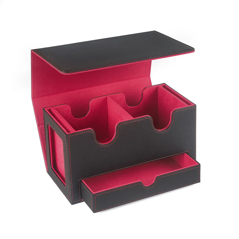 PU Magnetic Game Card Deck Storage Box Double Grid MTG Board Games Commander Card Display Card Box Card Holder Storage Case