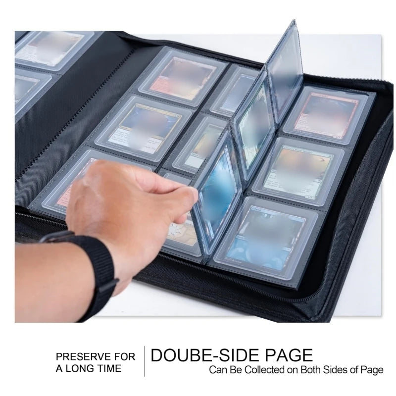 9-Pocket Toploader Binder, Top Loader Binder for Cards, Holds 360, Card Folders for Trading Cards or Sports Cards in 3 X 4''