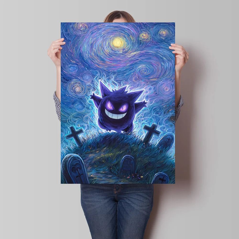 Van Gogh Style Pokemon Pikachu Wall Decoration Multiple Characters Are Available Creating A Unique Artistic Space for Your Home
