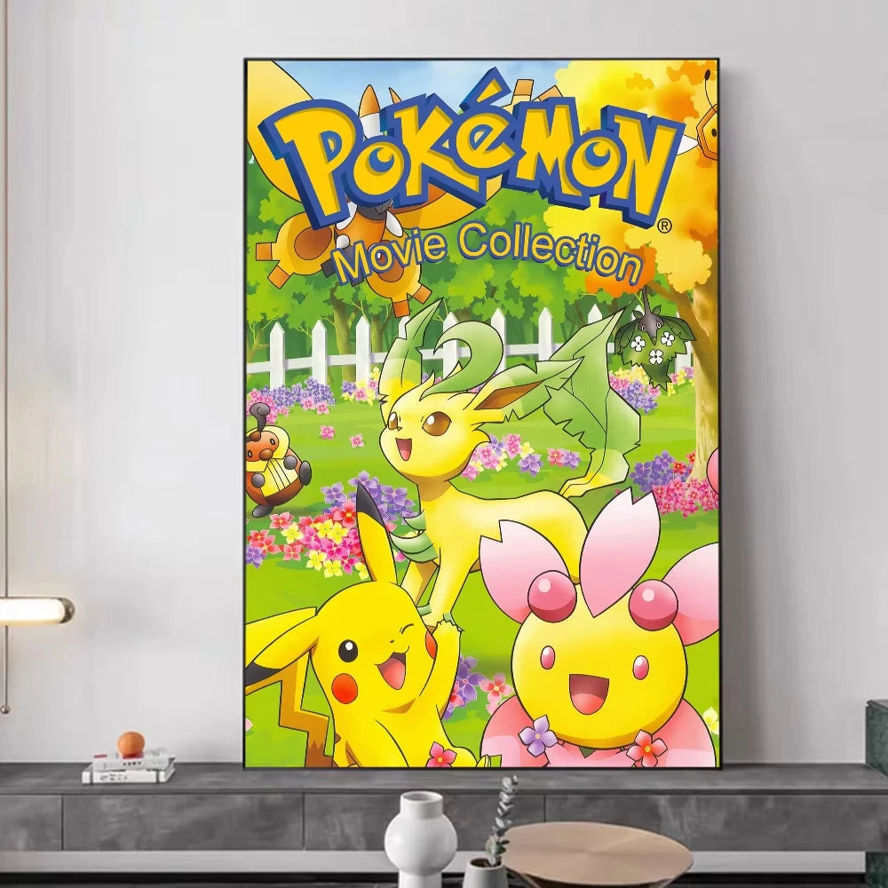 1PC ，P-Pokemon Japanese Anime Whitepaper Poster  Coffee House Bar Aesthetic Art Wall Painting