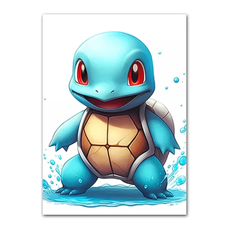 1PC Anime Pokemon Canvas Painting Charmander Squirtle Poster and Print Wall Art Picture Home Decor Kids Gifts
