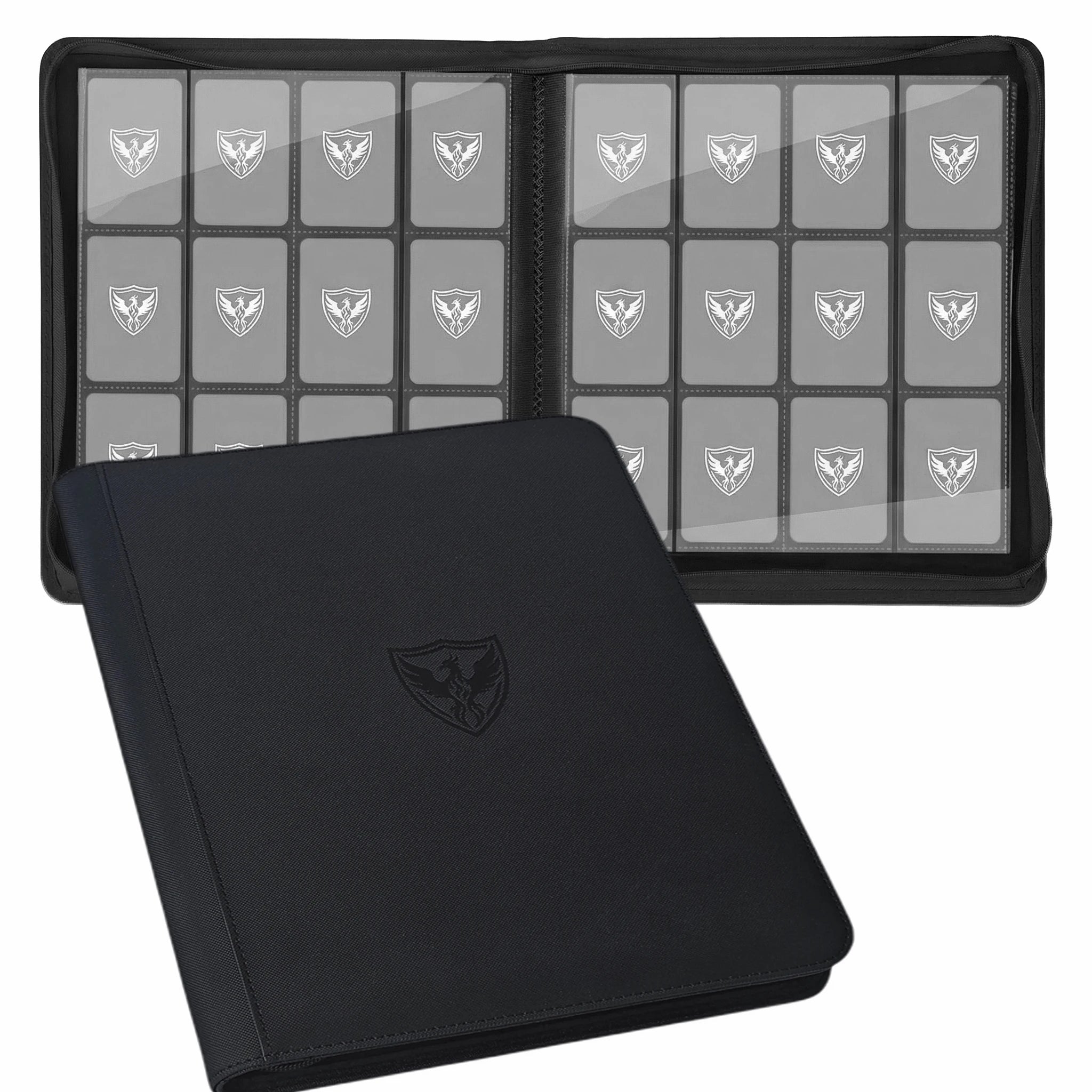 12-Pocket Trading Card Binder, Collectible Card Holder That Can Accommodate 480 Cards, Zippered Premium Card Binder Suitable for Tcg Cards/Game Cards/Sports Cards/Yu-Gi-Oh!, Magic: the Gathering, and Trading Cards
