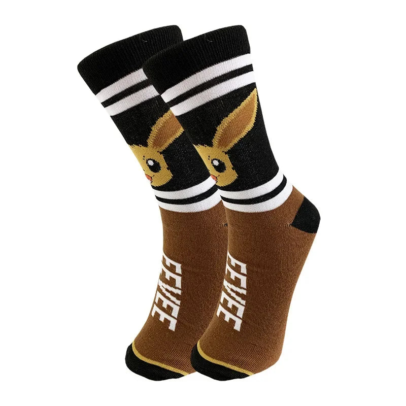 12styles Pokemon Anime Socks Cosplay Cartoon Decoration Kawaii Pikachu Gengar Printed Cotton Sock Breathable Sports Gift for Kid