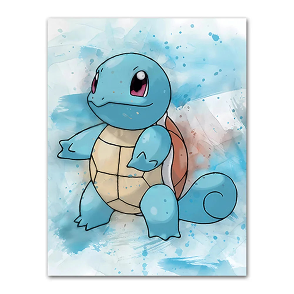 Anime Pokemon Canvas Painting Bulbasaur Charmander Squirtle Poster and Print Watercolor Wall Art Picture Home Decor Kids Gift