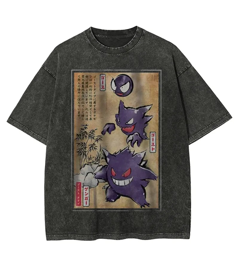 Pok é mon Men's Street Style Anime Printed Cotton T-shirt 2026 Summer Trendy Casual Wear