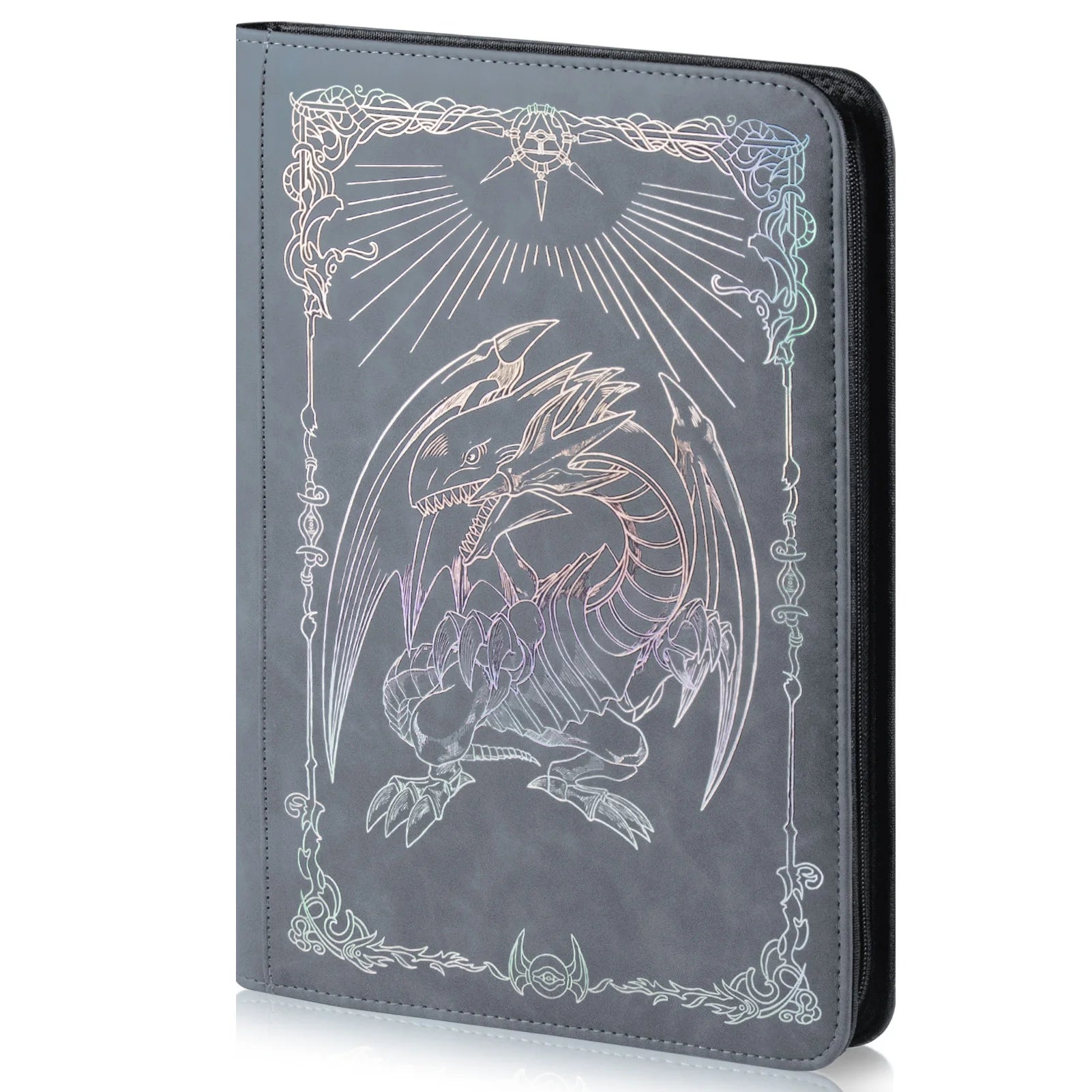 Trading card binder,Ringless Zip laser foiling Binder,540 Double Sided Pocket Collectible Trading Card Albums for yugioh,MTG,