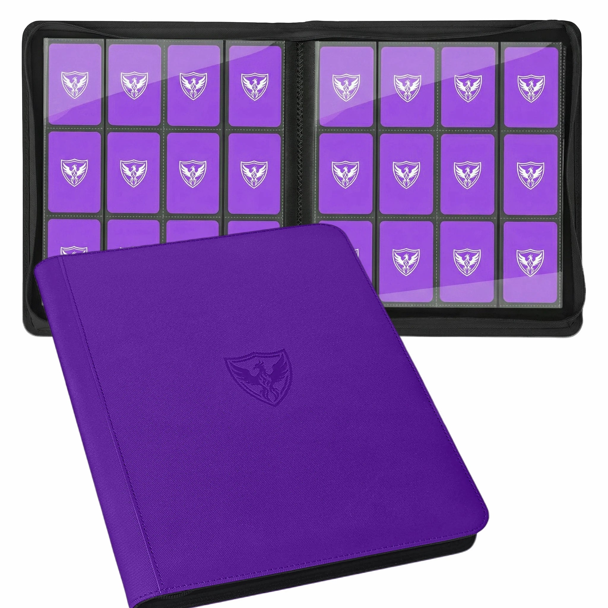 12-Pocket Trading Card Binder, Collectible Card Holder That Can Accommodate 480 Cards, Zippered Premium Card Binder Suitable for Tcg Cards/Game Cards/Sports Cards/Yu-Gi-Oh!, Magic: the Gathering, and Trading Cards