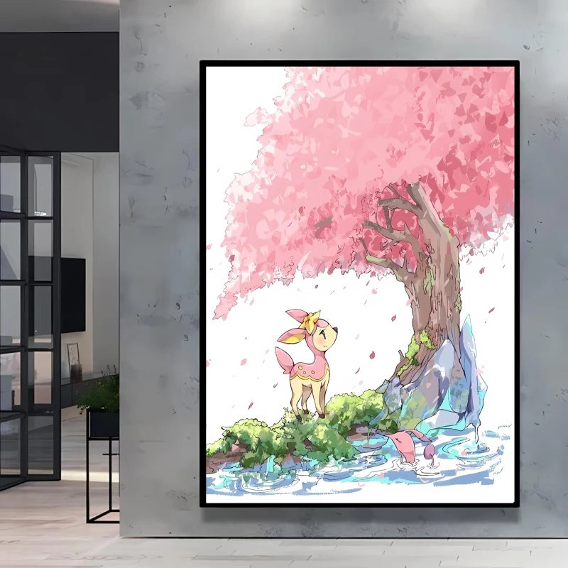 1pc Canvas Artwork Painting Classic Pokemon Poster Pikachu Home Living Room Wall Decoration Picture Children's Room Decoration